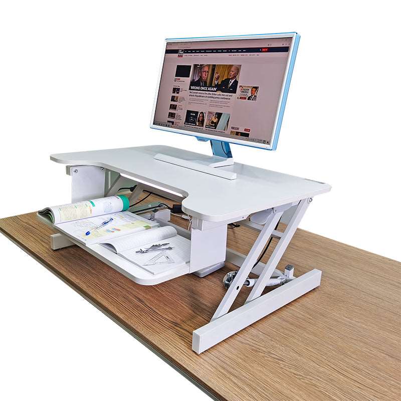 Standing Desk with Height Adjustable Stand Up Desk Converter White