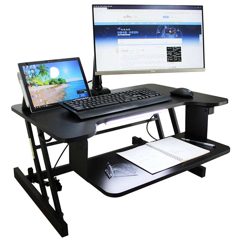 Standing Desk with Height Adjustable Stand Up Desk Converter Black