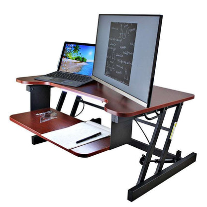 Standing Desk with Height Adjustable Stand Up Desk Converter Brown