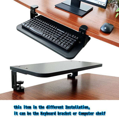 Keyboard Tray Table or Monitor Desk Stand Clamp on Design in Two modes Dark Grey (46x24cm)