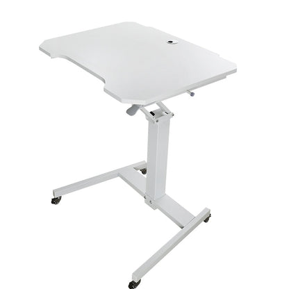 Mobile Standing Game Desk Height Adjustable Pneumatic Adjustable, Workstation, Study Desk White