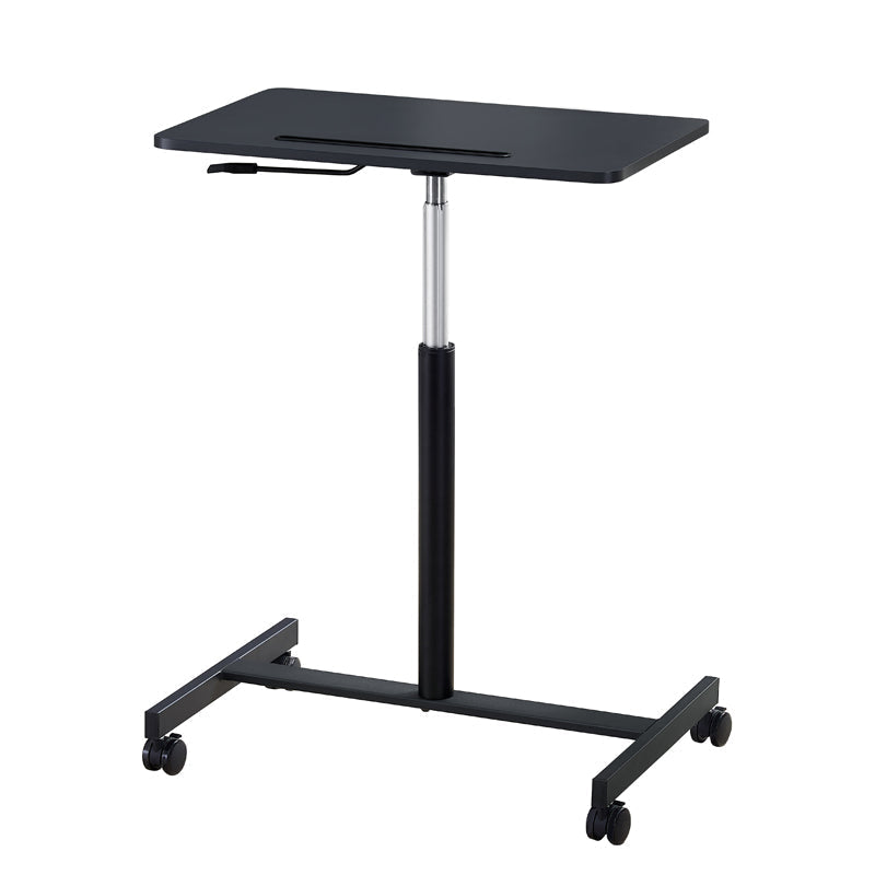 Pneumatic Adjustable Height Mobile Laptop Desk, Sit and Stand Mobile, Excellent Lectern for Classrooms, Offices, and Home Black