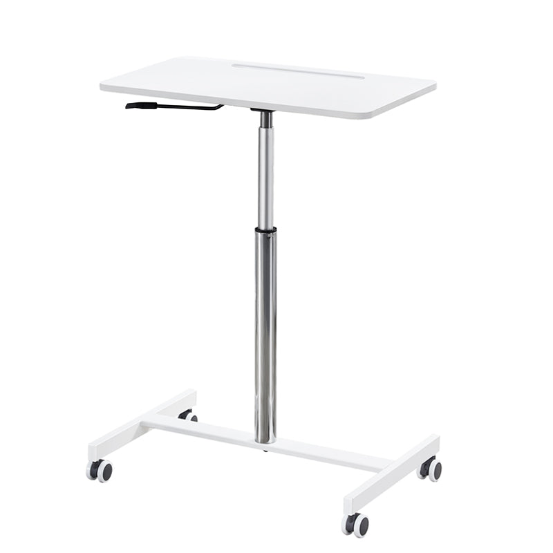 Pneumatic Adjustable Height Mobile Laptop Desk, Sit and Stand Mobile, Excellent Lectern for Classrooms, Offices, and Home White